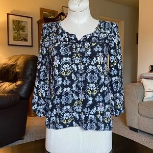 Mossimo Supply Co. Women’s Sz XS Black Floral Blouse